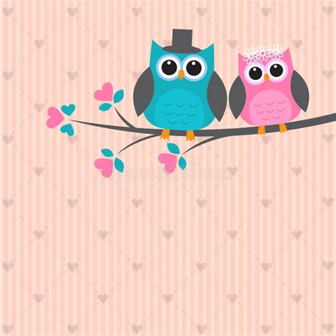 Two Cute Owls In Love Stock Vector Illustration Of Groom 25154453