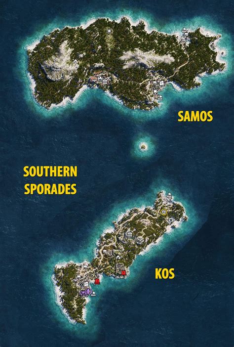 AC Odyssey Southern Sporades Map Tombs Ostracons Documents