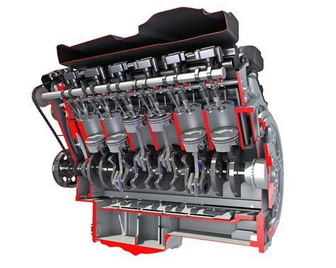 3d Models Cutaway V12 Engine 3d Horse