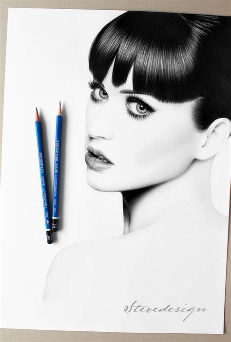 Katy Perry Pencil Drawing By Stevedesignstudio On Deviantart