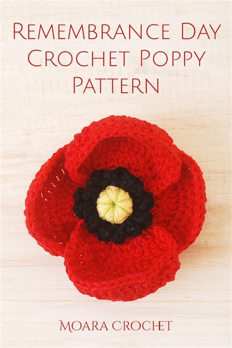 Crochet Remembrance Poppy Free Crochet Pattern Moara Crochet