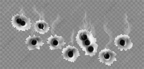 Bullet Hole Vector Art Png Metal Holes From Gun Bullet Shots With