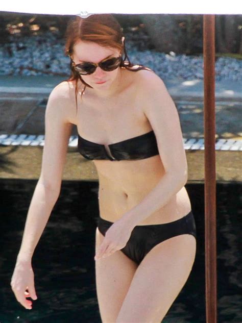 The Sexy Emma Stone Getting Wet In Her Bikini At The Beach Gallery