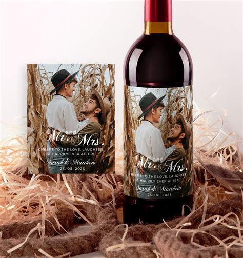 Photo Wine Label Custom Wine Labels Personalized Wedding Wine Label Wine T Instant Download