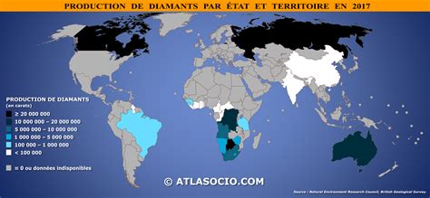 Carte Du Monde Production De Diamants Par Tat Atlasocio The