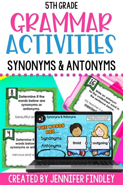 Digital Grammar Activities Synonyms And Antonyms L55c In 2021