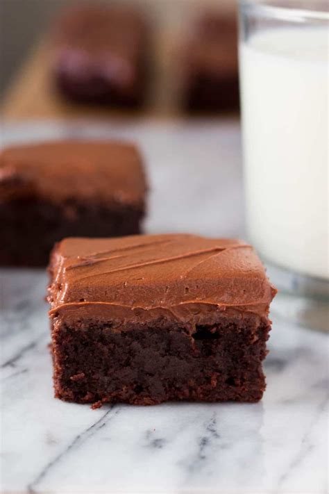Fudge Brownies With Chocolate Frosting Just So Tasty