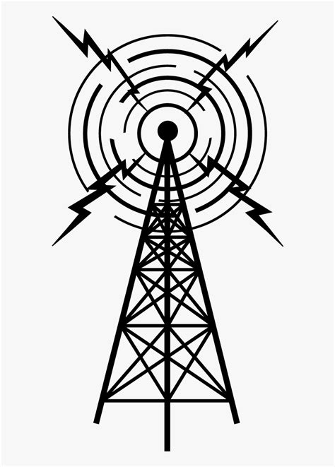 Ham Radio Lineart Radio Transmission Tower Drawing Hd Png Download Kindpng