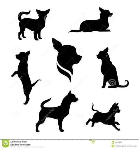 Chihuahua Dog Vector Silhouettes Stock Vector Image 56870923