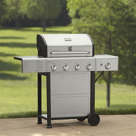 They love the fact that this grill can be used in windy weather without suffering inconsistency in cooking. Kenmore 4-Burner Gas Grill with Side Burner and Stainless ...