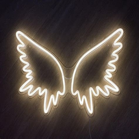 angel wing led lights wall party wedding shop window etsy