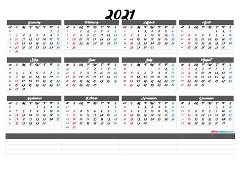 Clear and simple design, easy to print on your printer. Free Printable 2021 Calendar by Month (6 Templates)