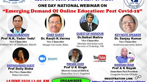 One Day National Webinar On Emerging Demand Of Online Education Post