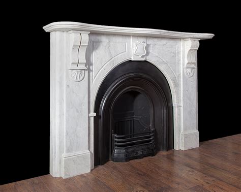 Antique White Marble Fireplace