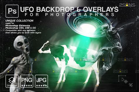 Ufo Overlays Photoshop Cow Png Alien Graphic By 2suns · Creative Fabrica
