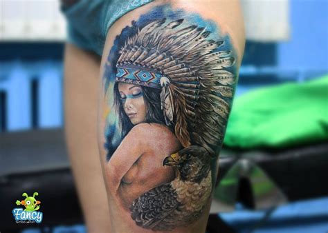 Native American Girl Tattoo By Anastasiya Limited Availability At