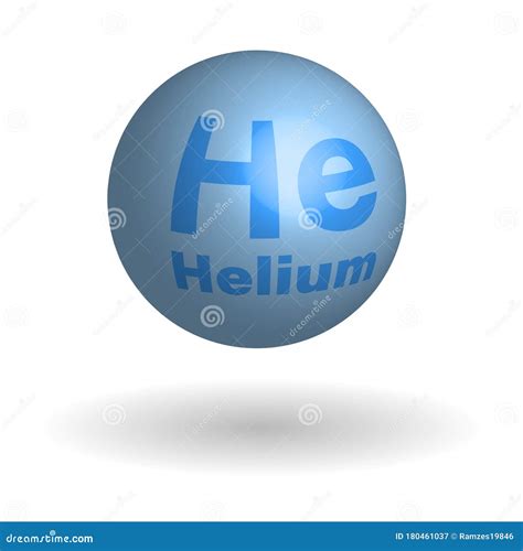 Round Helium Molecule Chemical Element Of The Periodic Table Isolated