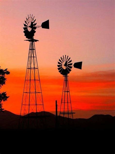 Gorgeous Sunset Windmill Old Windmills Farm Windmill