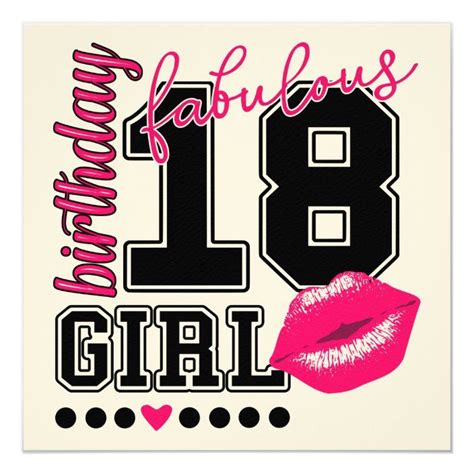 Invitación 18th Birthday Girl Einladungs Tarjetas Pink Kiss In 2020 Happy
