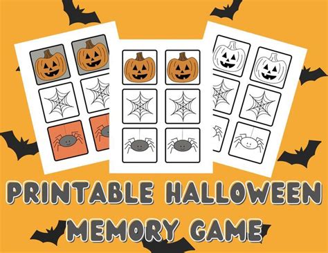 Printable Halloween Memory Game For Kids And Toddlers Etsy