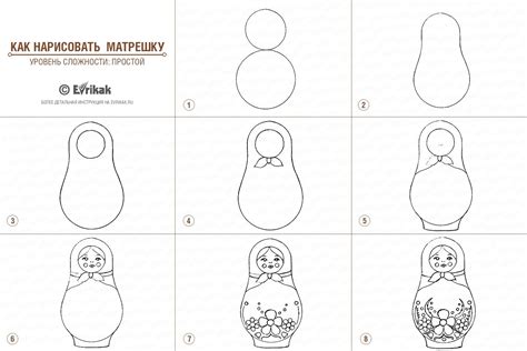 Как рисовать на бумаге русскую матрешку с узорами Матрёшка Матрешка Трафареты