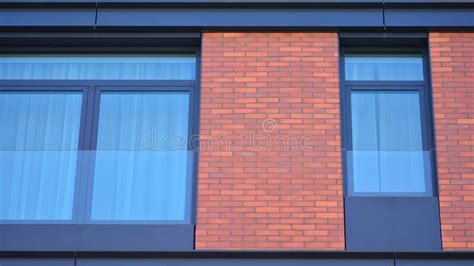 Architectural Exterior Detail Of Residential Apartment Building With