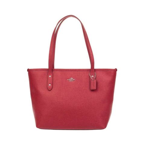 Coach Leather Mini City Zip Tote Shoulder Bag Purse F22967 True Red For