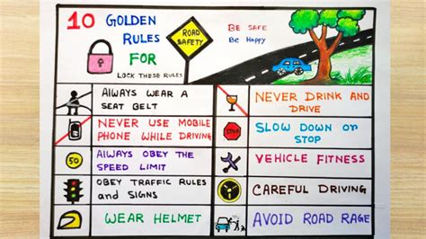 Road Safety Drawing Easy How To Draw Road Safety Rules How To Draw Road Safety YouTube