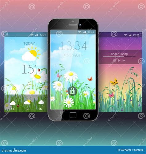 Mobile App Application Background Wallpaper Template Mockup Stock