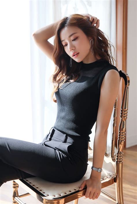 sheer panel knit sleeveless top korean girl fashion fashion asian fashion