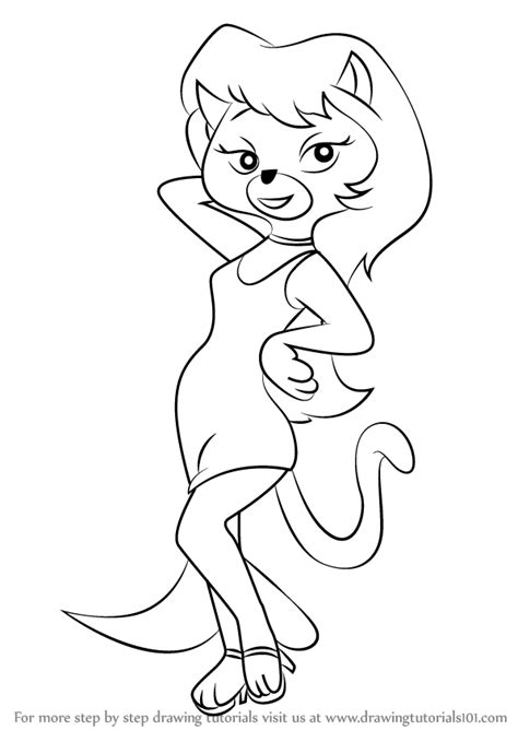 Learn How To Draw Kitty Glitter From Top Cat Top Cat Step By Step