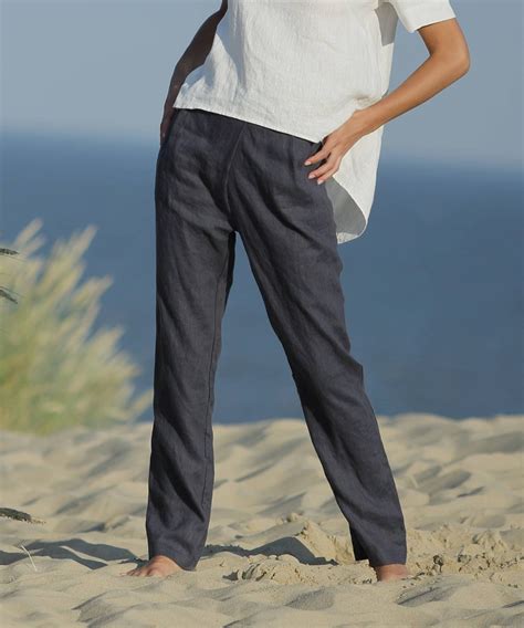 Linen Pants Comfortable Eco Friendly Straight Summer Linen Pants With