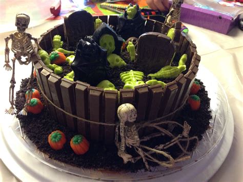 Graveyard Kit Kat Cake Crushed Oreos For The Dirt On Top And Around