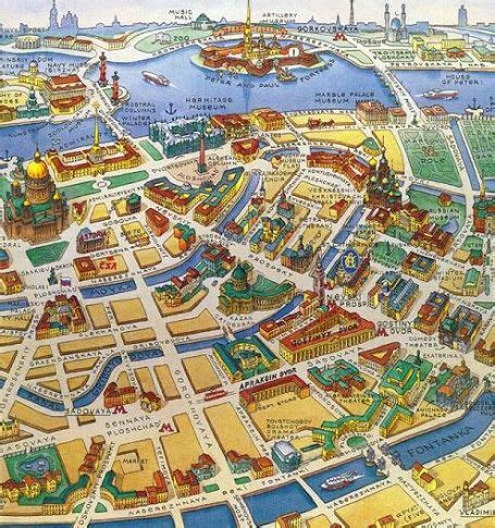 You can find out the location of the most interesting and useful places in st. St Petersburg Tourist Map | Tourist map, St petersburg russia, Russia travel