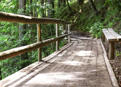 Wooden Bridge In Forest Wooden Bridge In Forest — Stock Photo