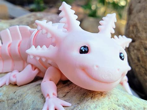 3d Printable Adorable Articulated Axolotl Print In Place Body Snap