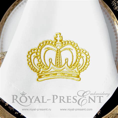 Machine Embroidery Design Royal Crown 5 Sizes Royal