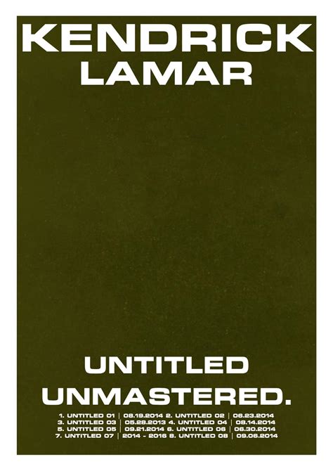 Untitled Unmastered Kendrick Lamar Album Poster Music Poster