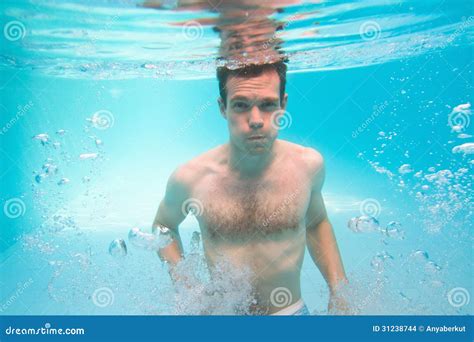 Man Underwater Stock Images Image