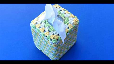 Crochet Small Tissue Box Cover Square Tissue Box Cover Youtube