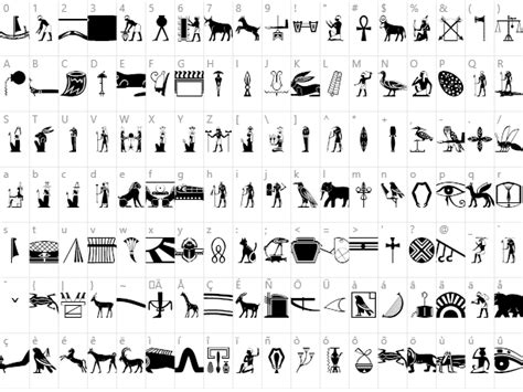 Egyptian Symbols Dingbats Old Egypt Glyphs Example Old Egypt Glyphs