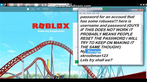 Password And Username For Roblox Account With Some Cool Items Youtube