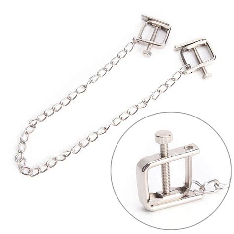 Buy Women Nipple Clip Screw With Chain Non Piercing Sex Product Body Jewelry At Affordable