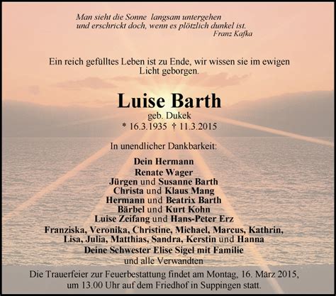 Traueranzeigen Von Luise Barth Schwaebische De Trauerportal My Xxx My