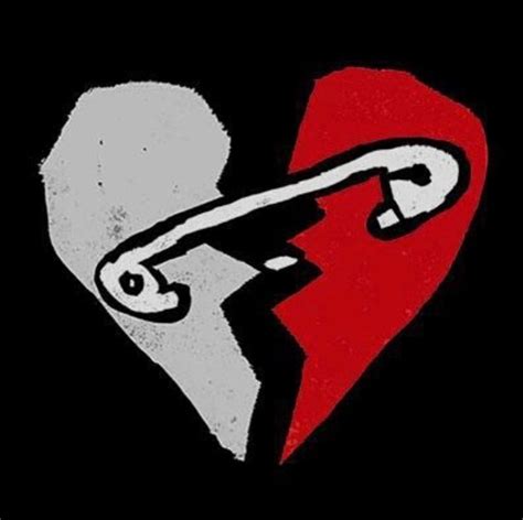 Safety Pin Heart 2 Broken Hearts Stapled Together 5 Seconds Of