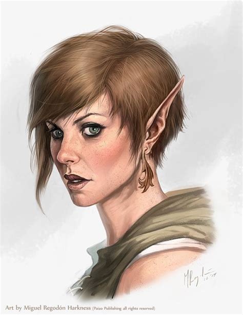 Image Result For Half Elf Short Hair Fantasy Portraits Fantasy Women