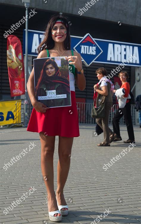 Iranian Supporter Daria Safai Holds Photograph Editorial Stock Photo