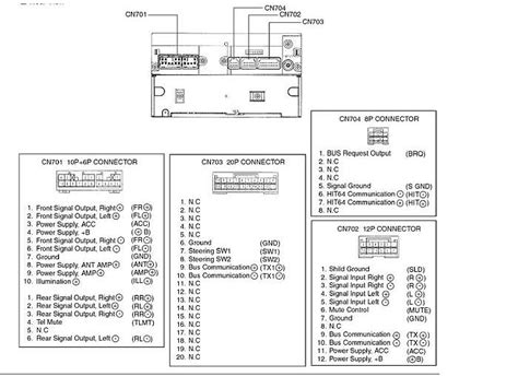 Toyota Corolla 2004 2007 Verso W58810 Head Unit Pinout Diagram