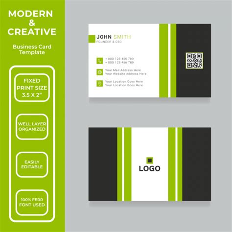 Creative Business Card Design Template Vectors Graphic Art Designs In