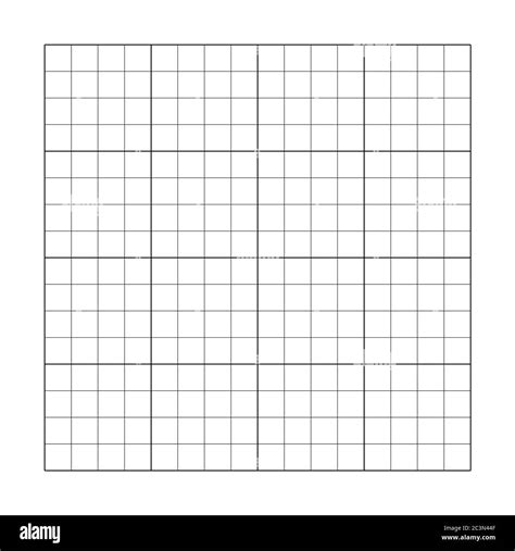 4x4 Empty Grid Vector Template Square Cell Table Graphic Puzzle